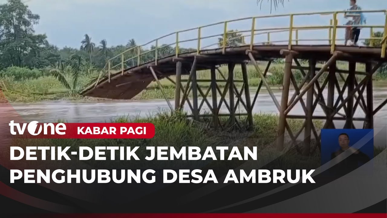 Jembatan di Ogan Ilir Ambruk Diterjang Sampah | Kabar Pagi