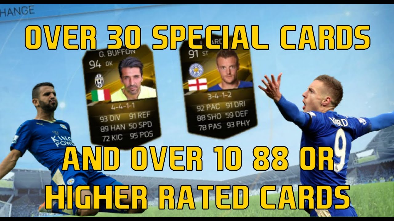 OMFG OVER 30 SPECIAL CARDS!!!! FIFA 16 MOBILE PACK OPENING AND PLAYER EXCHANGE!!!!