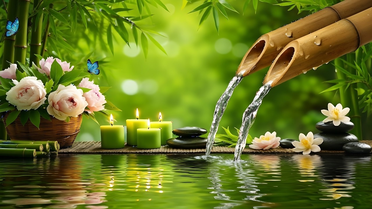 Gentle Flowing Water Sounds & Piano – Instantly Calm Your Mind, Wash Away Anxiety and Deep Sleep