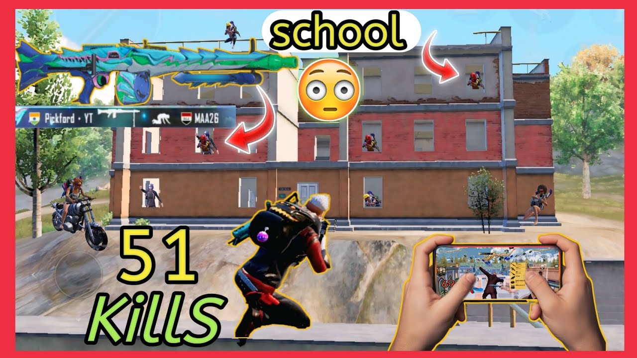 OMG! 😱 51 Kills?! Insane Solo Squad Fights at School 🔥 | Redmi Note 8 Pro | PUBG Mobile