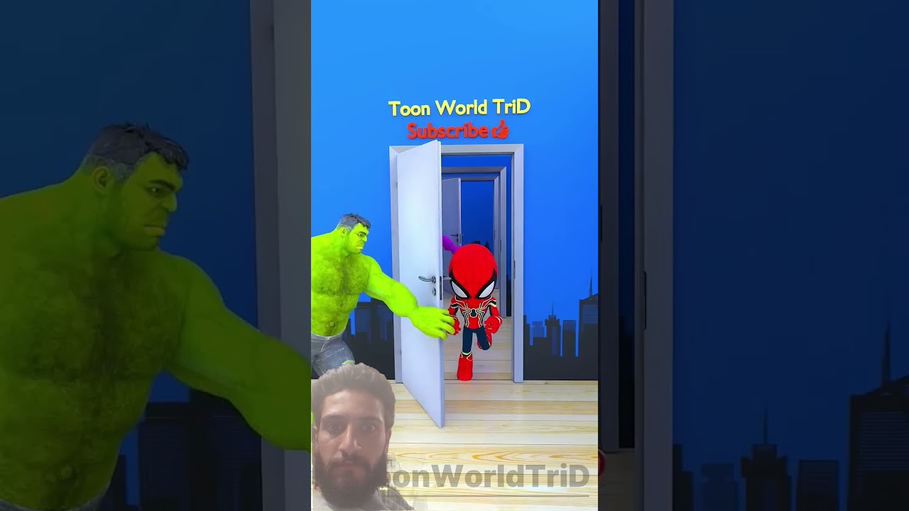 #hulk #marvel #spiderman #stopmotion #avengers #gta #youtubeshorts #funnyshorts #doorsafety #funny 😱