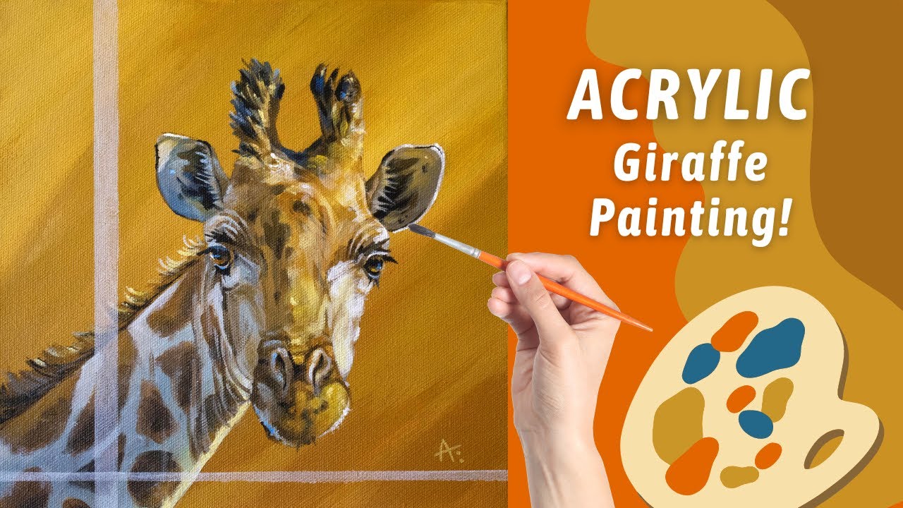 FUN Safari Giraffe ACRYLIC PAINTING! Limited Palette Painting! By Annie Troe