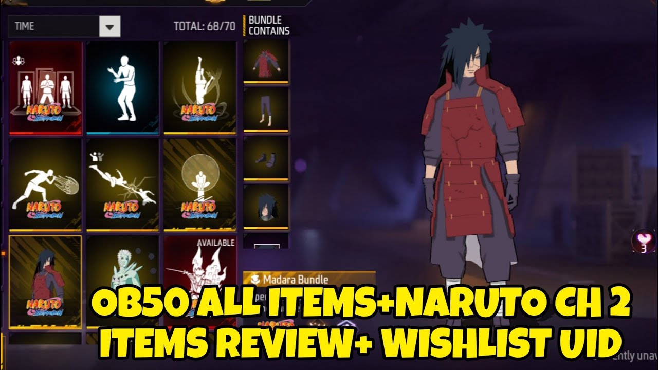 Naruto Chapter 2 Items +OB50 Items Review + Wishlist  | Naruto + Ob50 All Items Wishlist All Server
