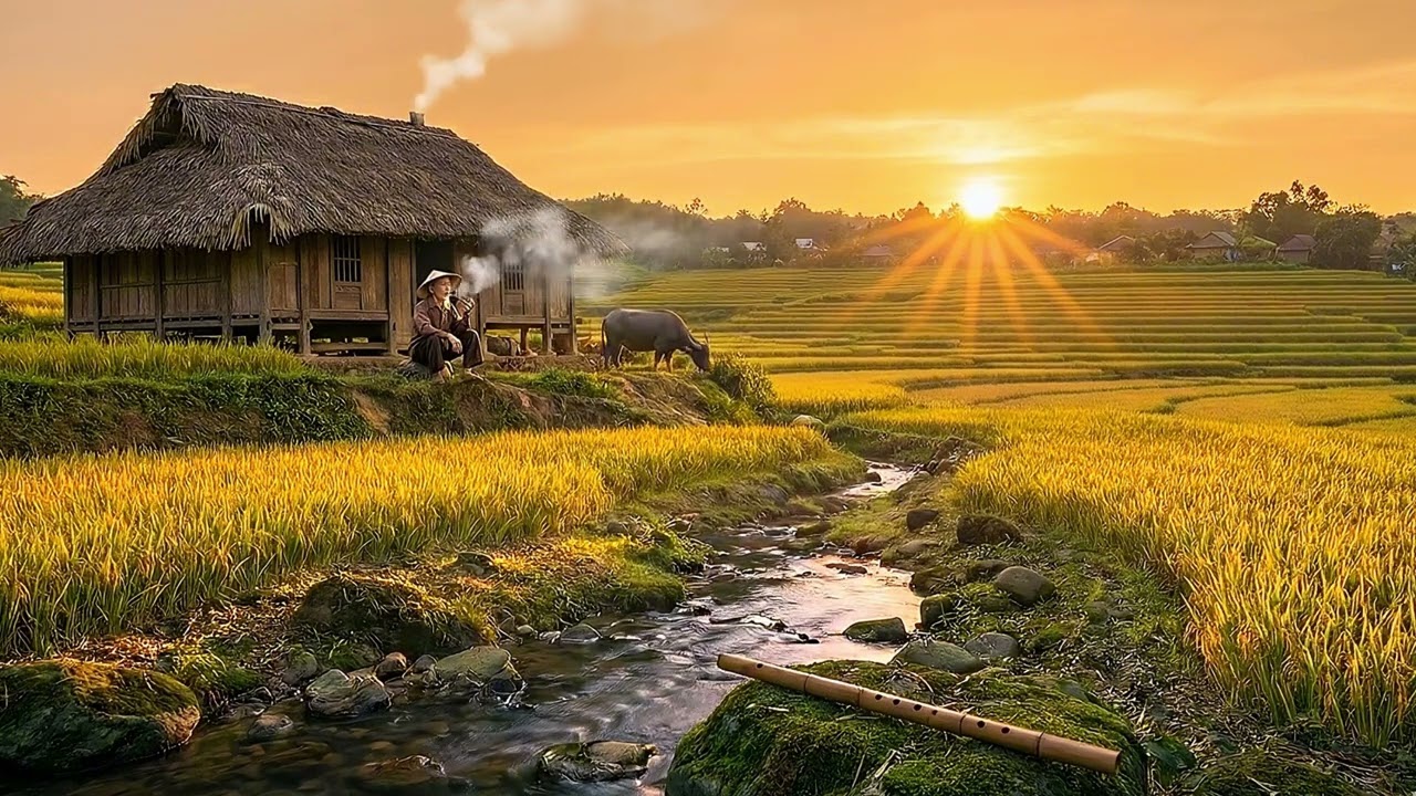 Nhạc Thiền Sáo Trúc – Hoàng Hôn Trên Đồng Lúa, Thư Giãn & An Yên