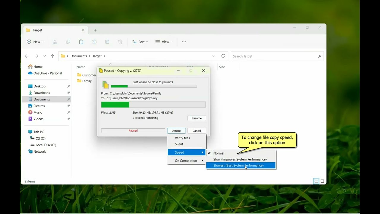 Windows: Adjust file copying speed to improve system performance in Copywhiz