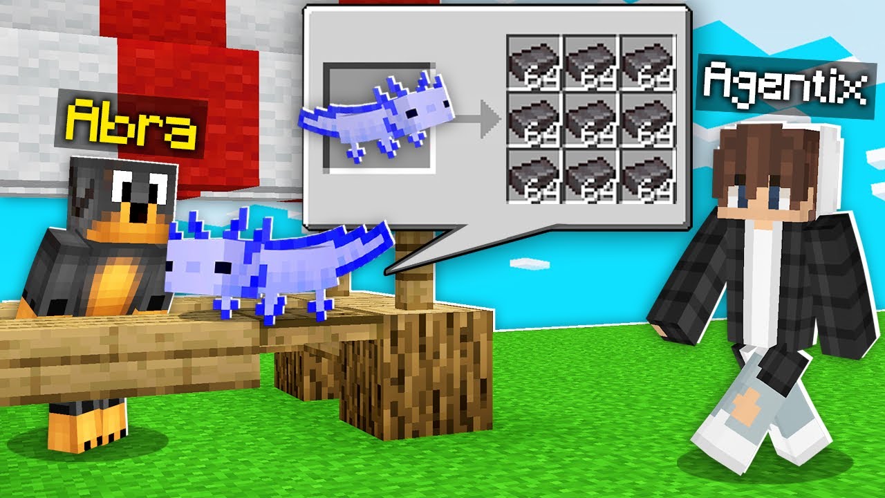 WYSTAWIAM na SPRZEDAŻ SWOJEGO NIEBIESKIEGO AXOLOTLA w Minecraft!