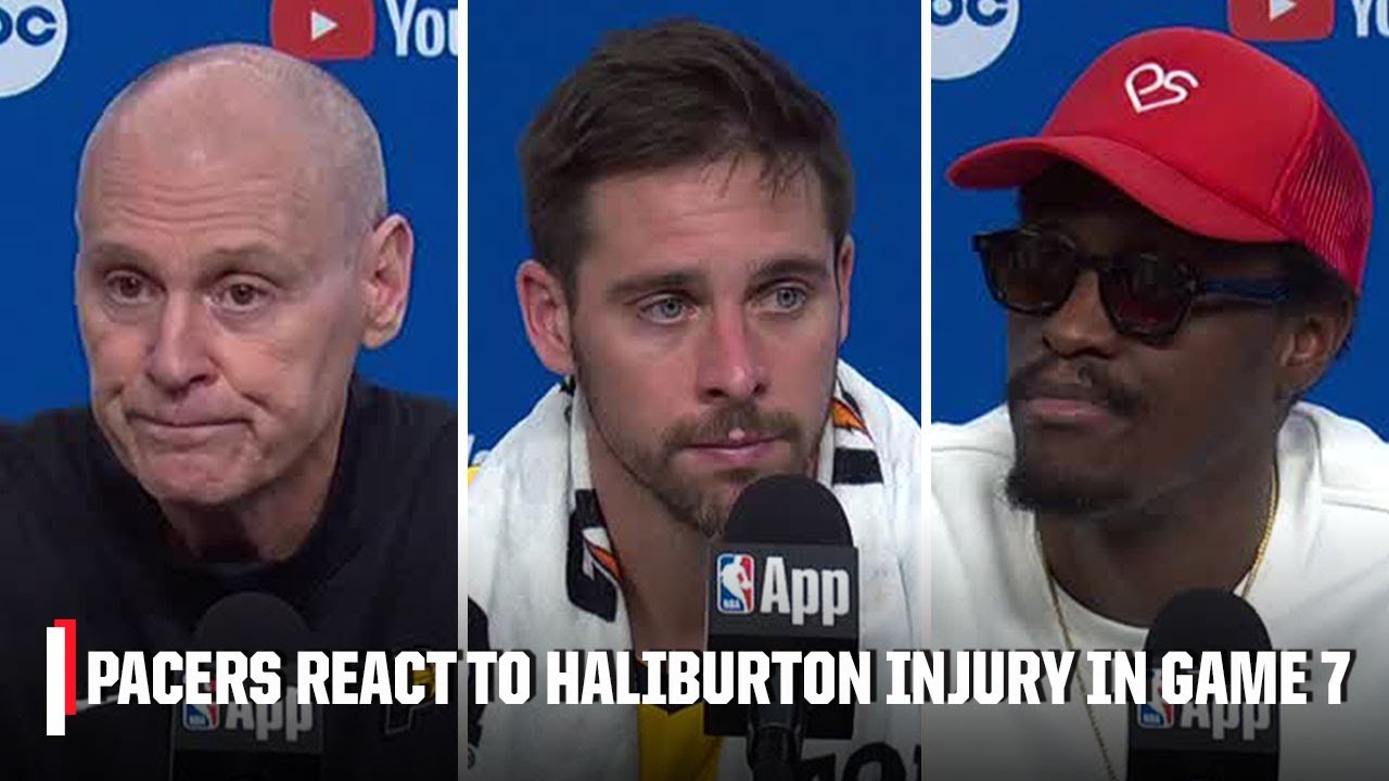 Indiana Pacers react to NBA Finals Game 7 🙏 'Our hearts dropped for Hali' - Carlisle | NBA on ESPN