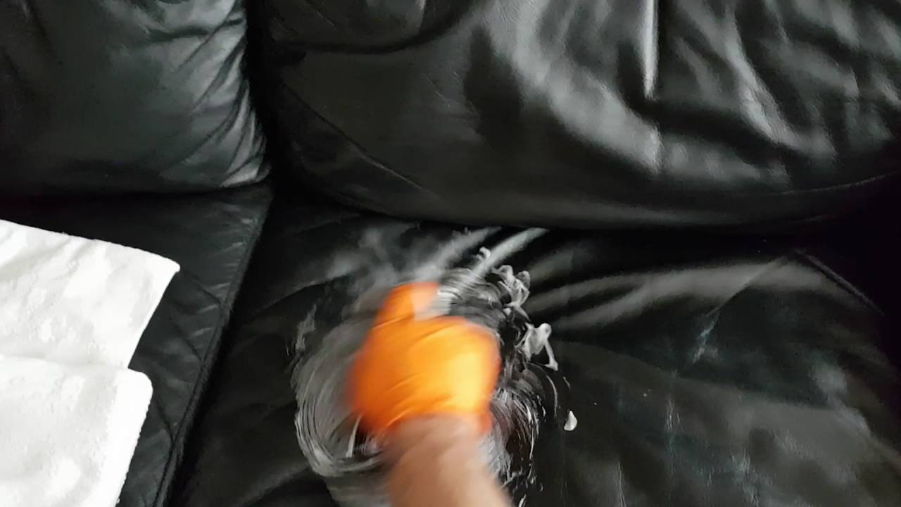 Black Leather Sofa Cleaning by Happy Clean