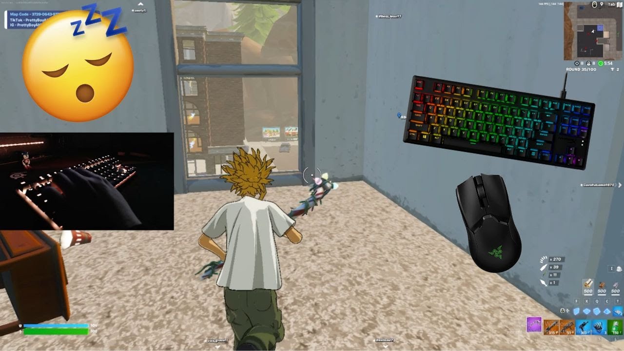 Hyper X Alloy Origins 60 ASMR Mechanical Keyboard Sounds 😴 ASMR 😍 Fortnite ZoneWars Gameplay 144FPS