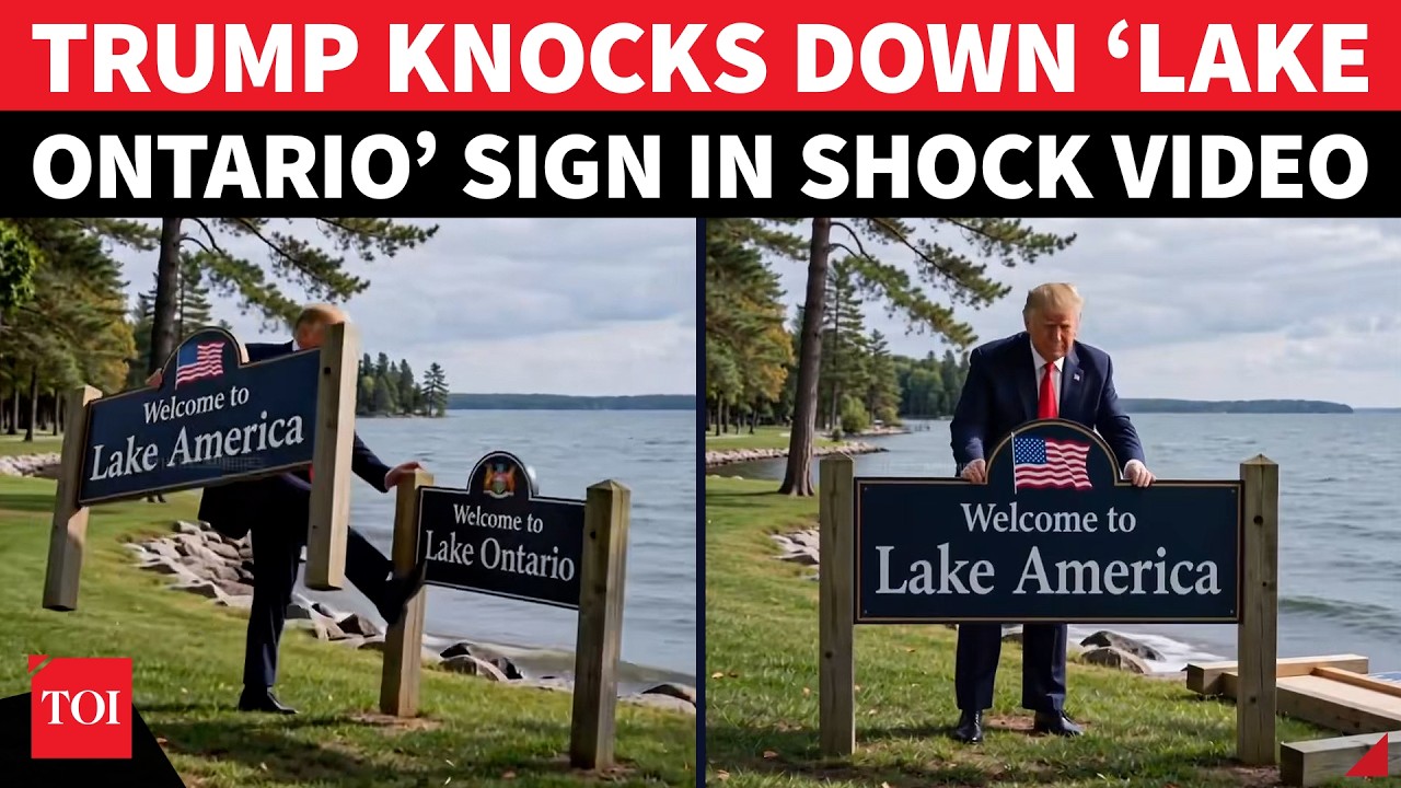 Trump&rsquo;s &lsquo;CANADA TAKEOVER&rsquo; Begins: &lsquo;Lake Ontario&rsquo; Sign SMASHED, &lsquo;America&rsquo; Goes Up | Shock Visuals