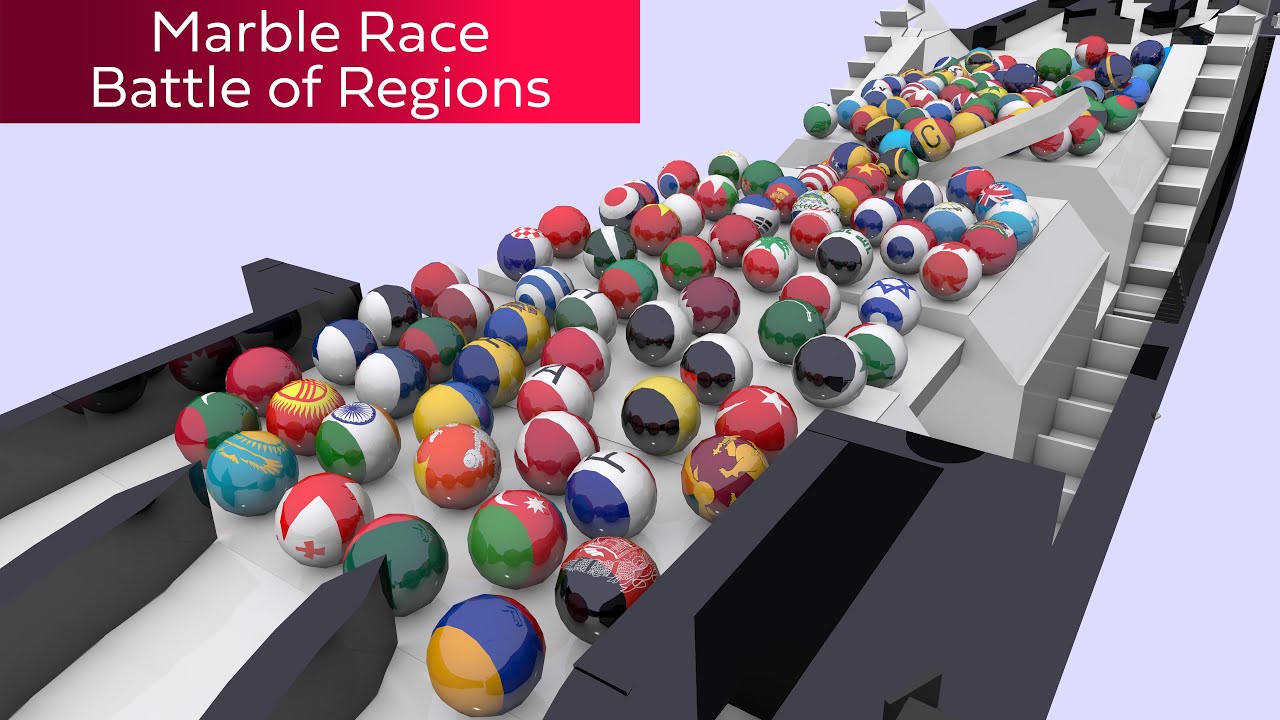 Countryballs Battle of Regions Marble Race 3D | 150 Countries marble run