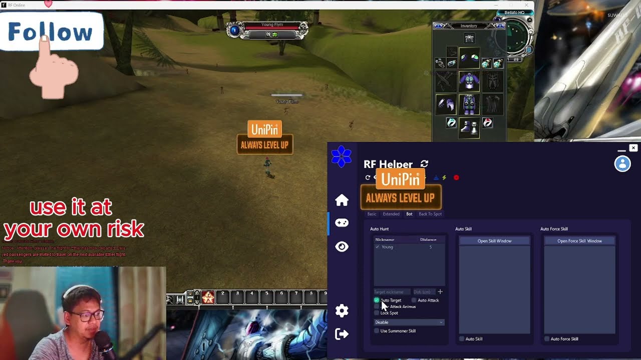 RF Helper Part 2 - Auto attack / farm/ and loot