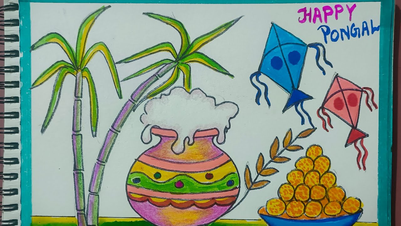 Makar Sankranti special drawing 🪁 || ( Very Easy ) step by step 