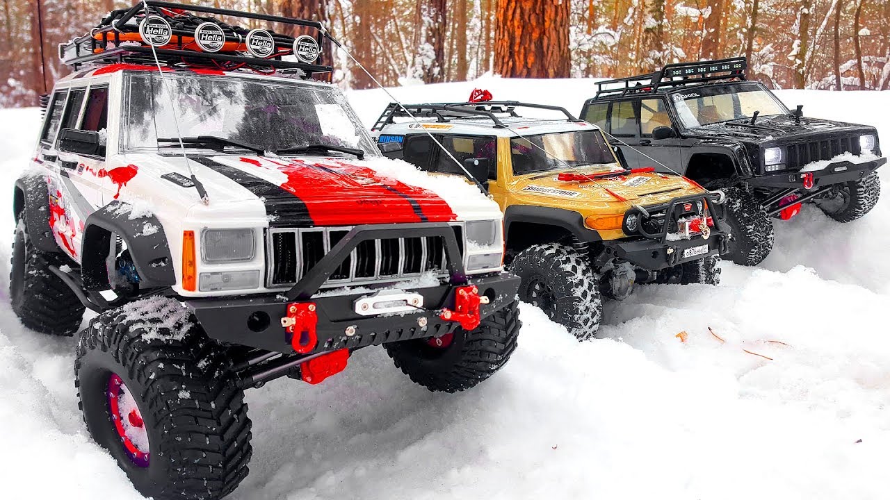 Stuck in the Snow RC Cars 4x4 &mdash; Towing Axial SCX10 II and HPI Venture &mdash; RC Extreme Pictures