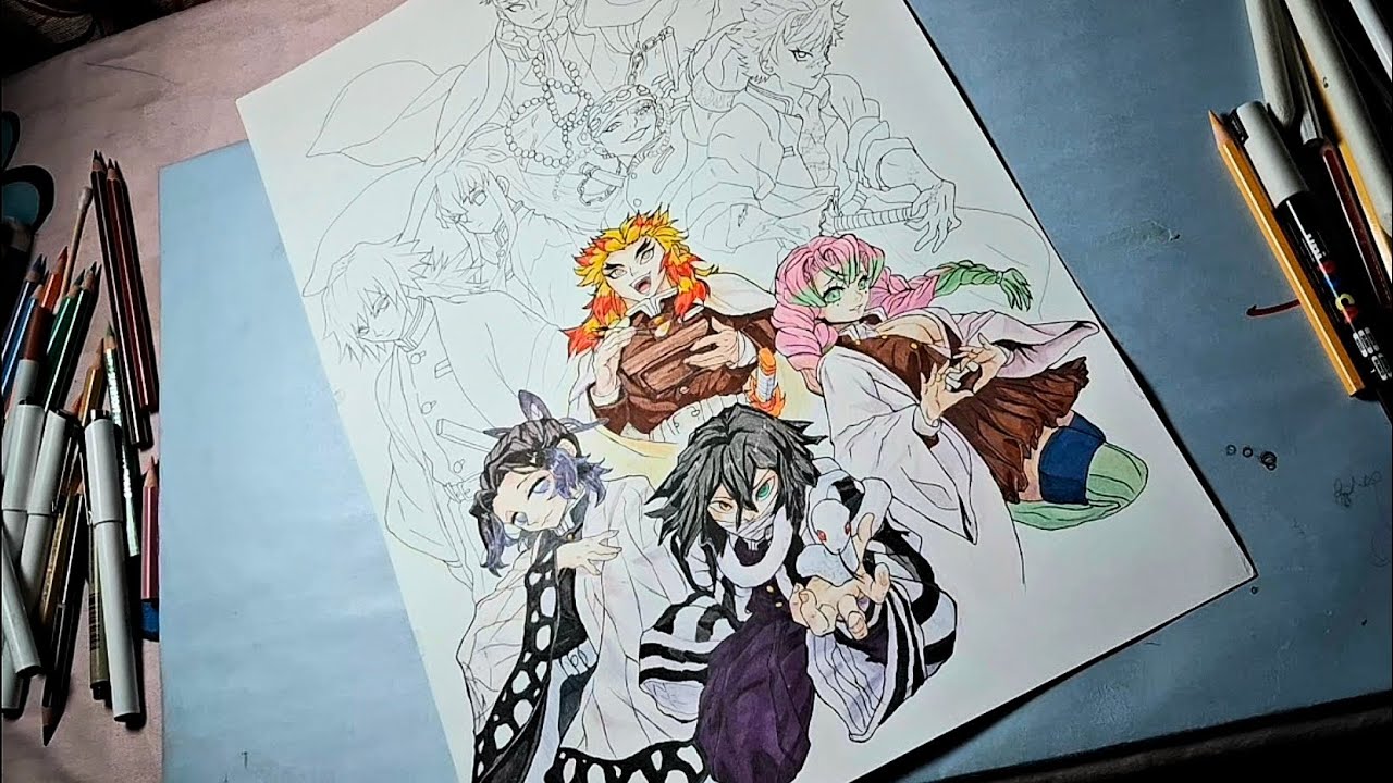 Demon slayer All Hashira (Mitsuri Kanroji ) #colouring #鬼滅の刃 