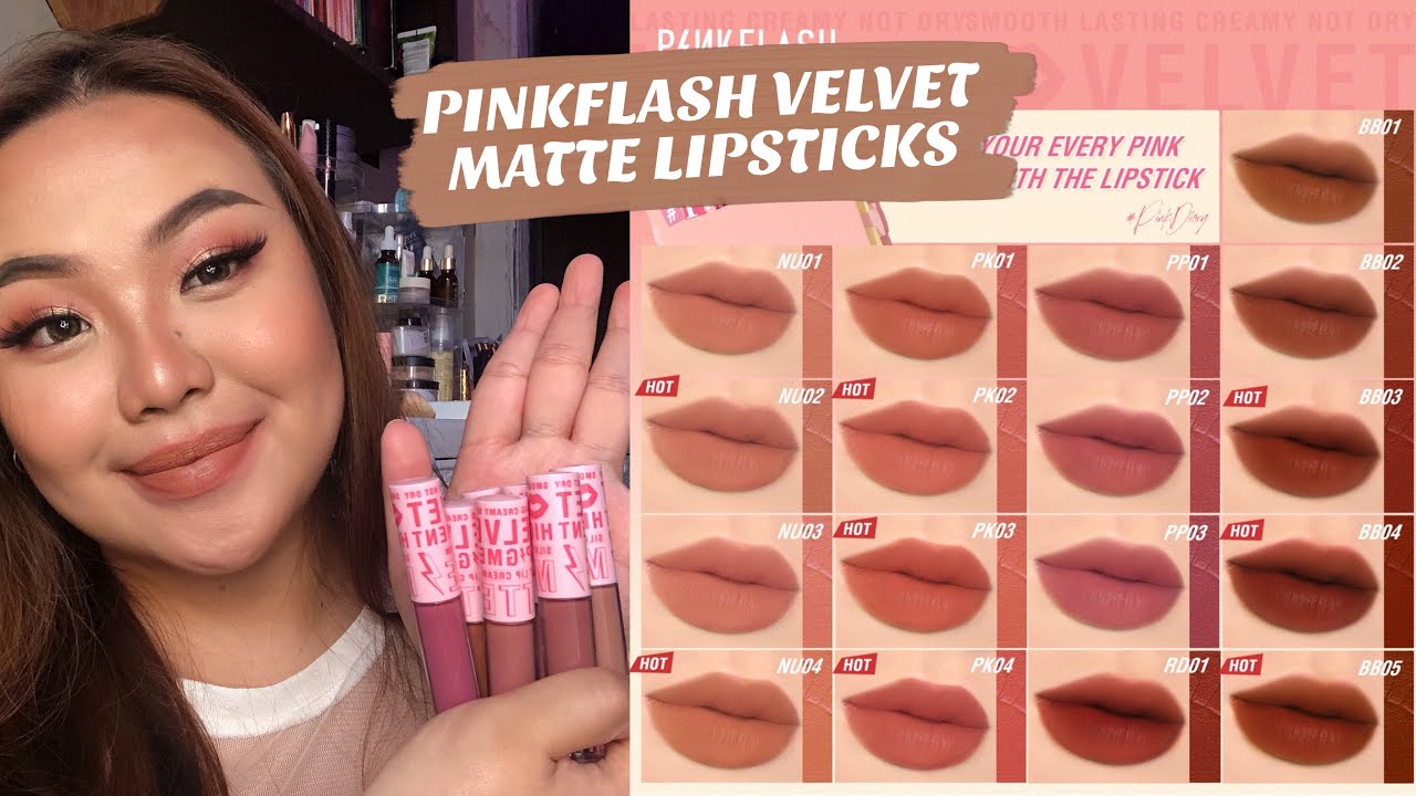 2 FOR 100 PHP!!! ⚡️ NEW PINKFLASH VELVET MATTE LIPSTICKS | SWATCHES + HONEST FIRST IMPRESSIONS