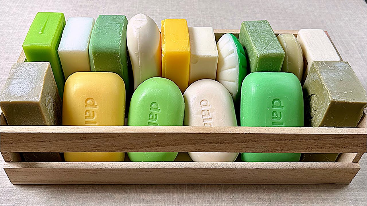 ASMR soap cutting 💚 DALAN and DURU