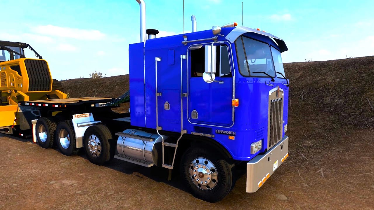 Kenworth K100E SBA Power! Hauling a CAT 545C – Salem to Yakima.  ATS