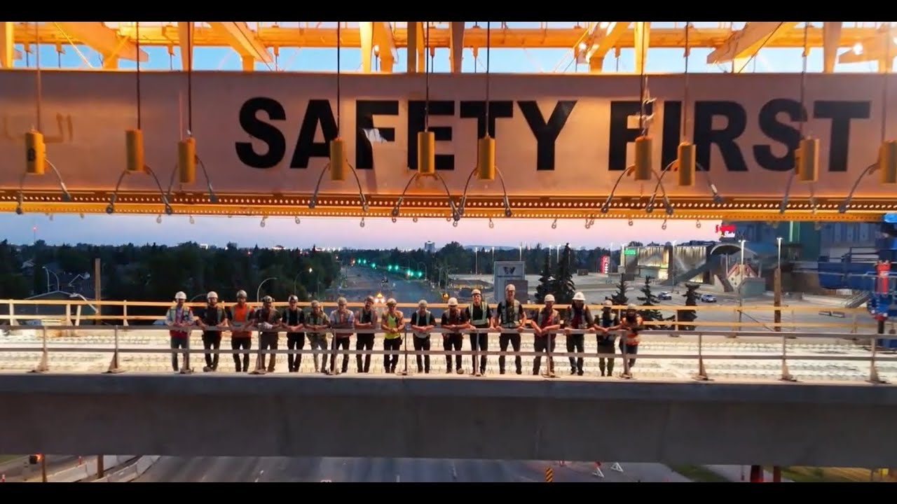 Edmonton Valley Line West LRT Elevated Guideway Crossing Timelapse