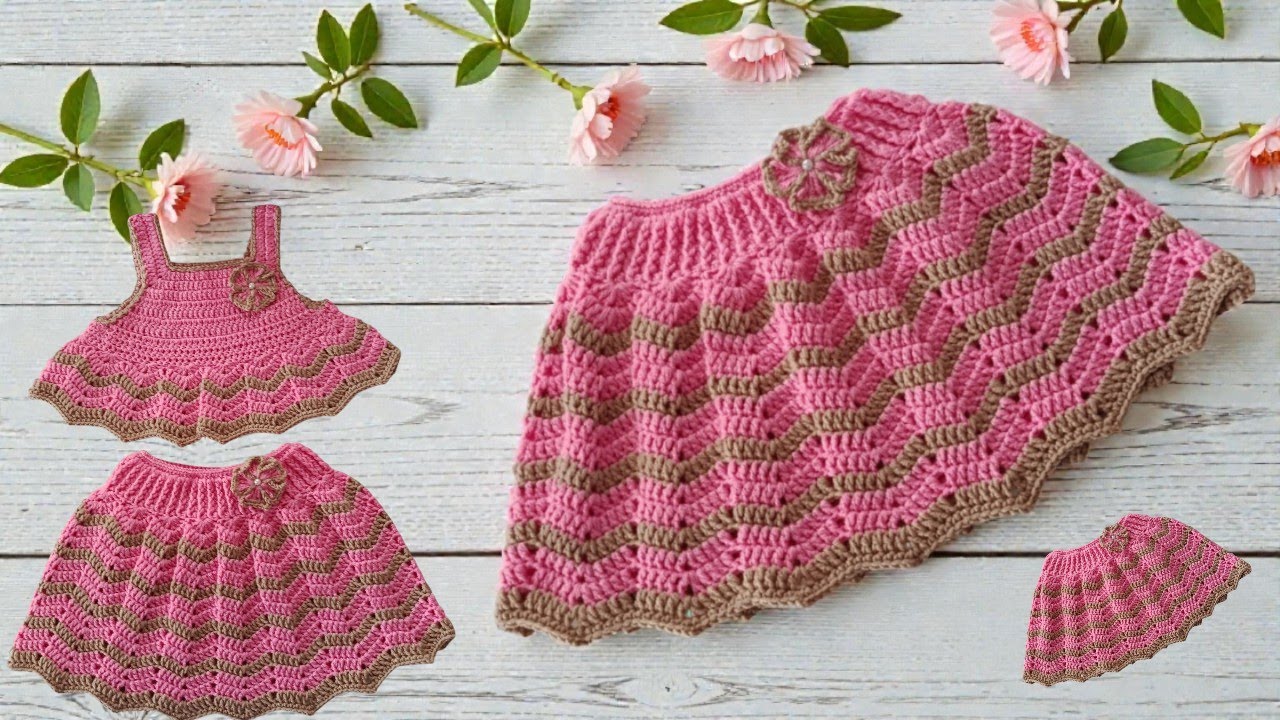 SAIA INFANTIL EM CROCHÊ 🧶 (conjunto)