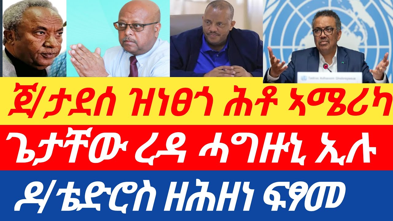 ሰበር🔥ጀ/ታደሰ ዝነፀጎ ሕቶ ኣሜሪካ/ጌታቸው ረዳ ሓግዙኒ ኢሉ/ዶ/ቴድሮስ ዘሕዘነ ፍፃመ