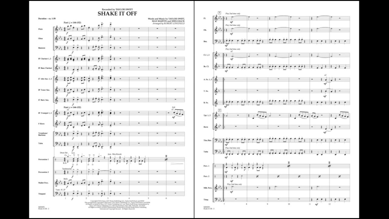 Shake It Off arranged by Robert Longfield