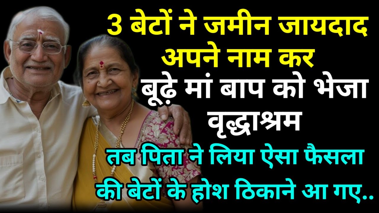 3 बेटों ने जमीन जायदाद अपने नाम कर बूढ़े मां बाप को भेजा वृद्धा आश्रम तब पिता ने लिया ऐसा फैसला की.