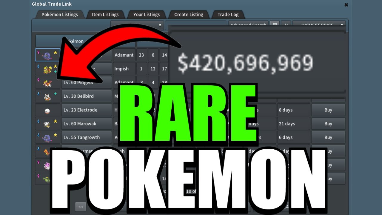 How To Find RARE Pokémon On The GTL