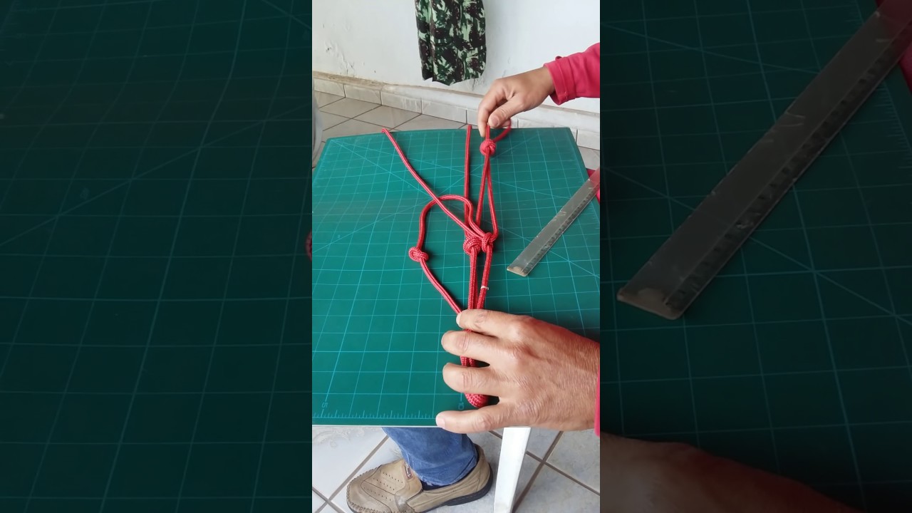 Fazendo um cabresto 7 nó diferente.