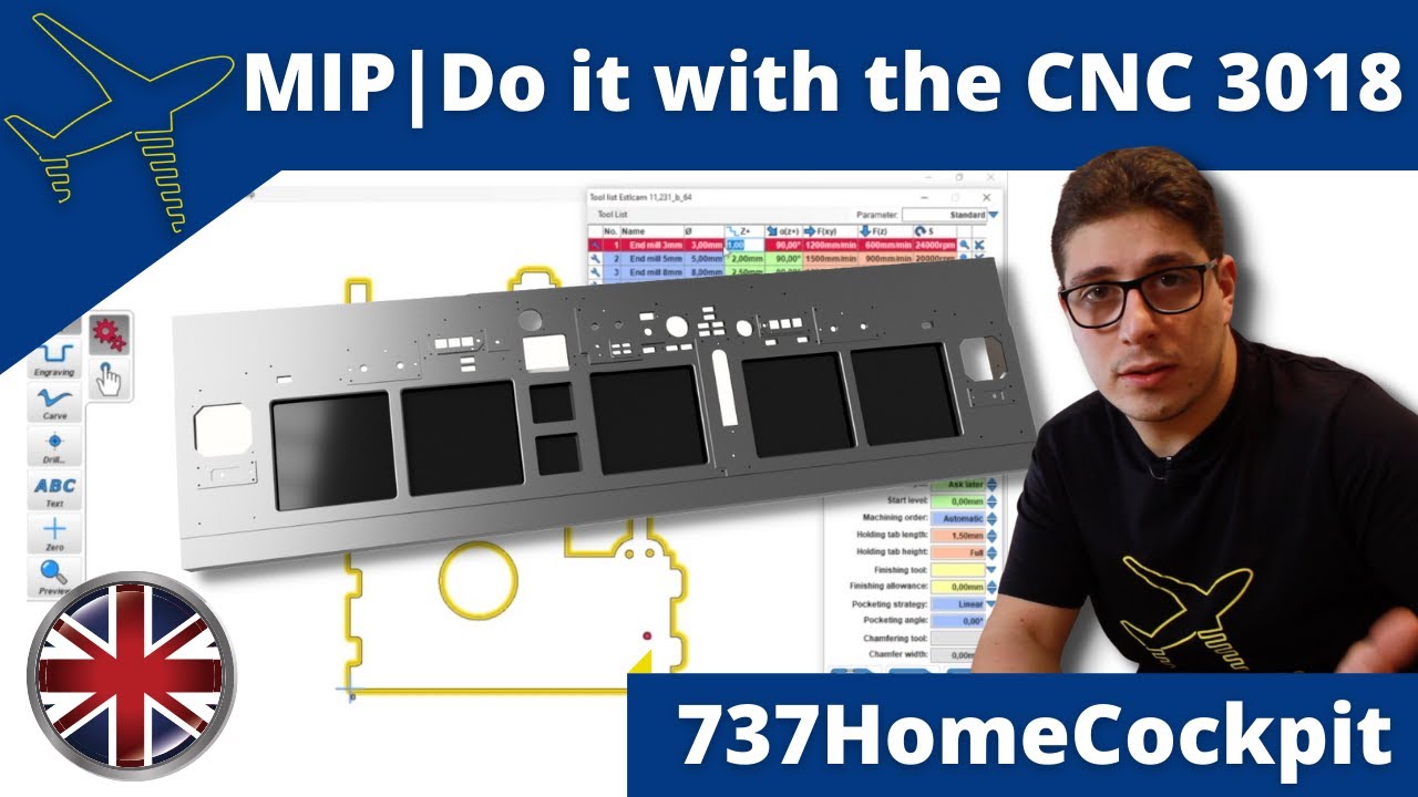 Make a large MIP (main instrument panels) with a small CNC 3018 | 737 Home cockpit | #CockpitMakers