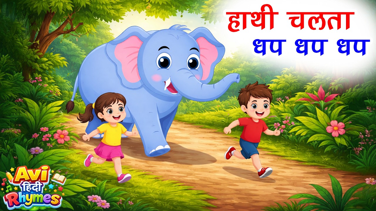 🐘हाथी चलता—धप धप धप, | Hathi Chalta Dhap Dhap + Many More Popular Rhymes For Kids | Hindi Rhymes