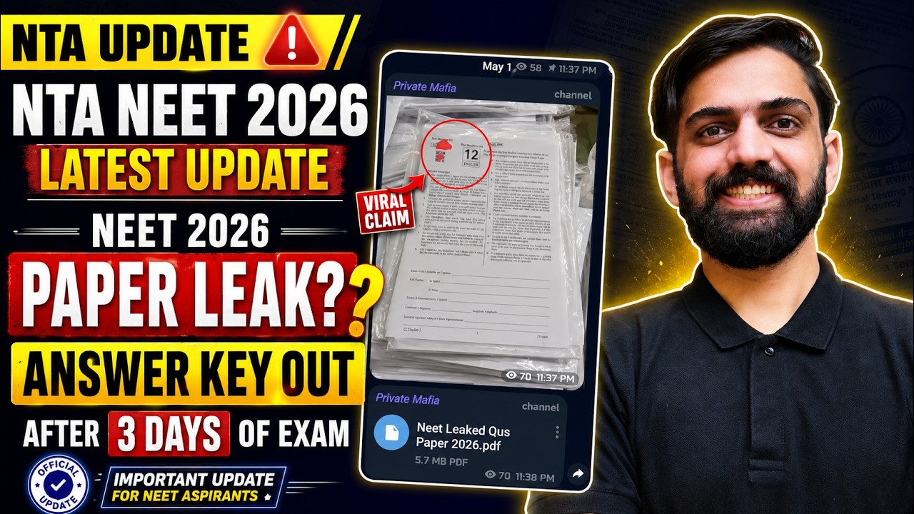 NEET 2026 Paper Leak Claim? NTA Answer Key OUT | Latest Official Update