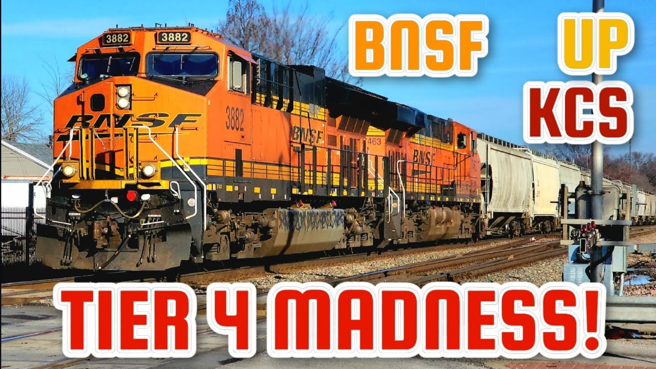 GE TIER 4S RULING THE MAINS OF KC! Train action with meets, ❄️, ET44ACHs, loud dpus, salutes & more!