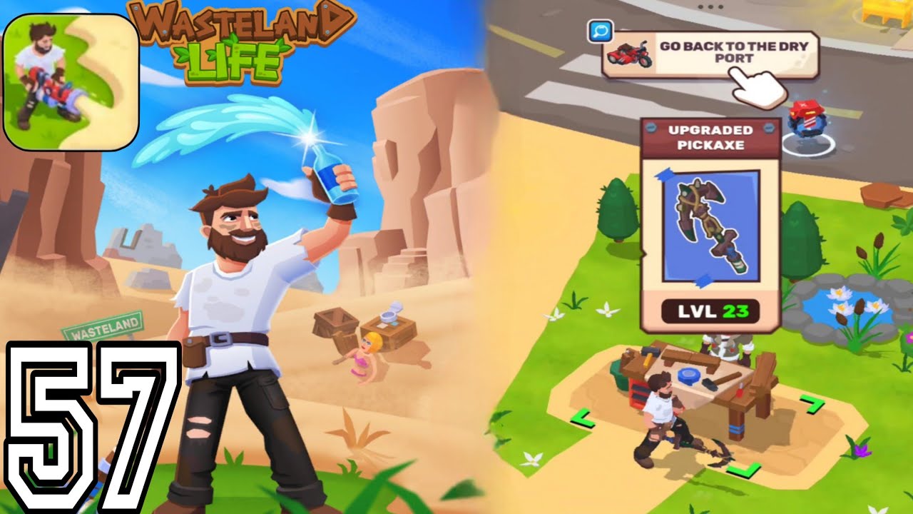 Wasteland Life: Survival Idle Gameplay walkthrough part#57 Android UPGRADES THE PICKAXE LEVEL 23