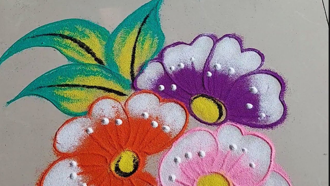 Attractive rangoli design for Diwali & Dussehra |Gorgeous rangoli design for Festivals |