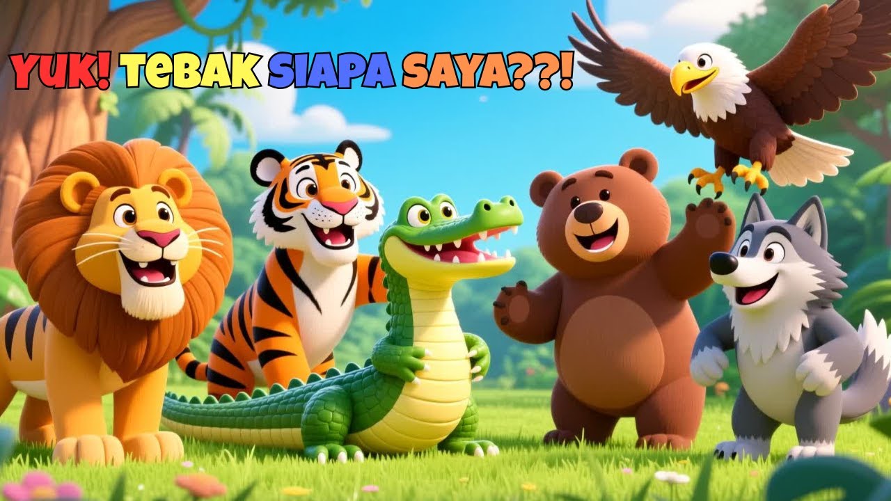 Tebak gambar | Tebakan hewan buas | Edukasi Anak| bersama singa, harimau, cheetah, elang, ular.