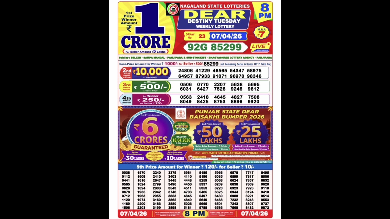 Dear Lottery 8 PM Result Today 🔴 | Live Draw Update | Lottery Sambad