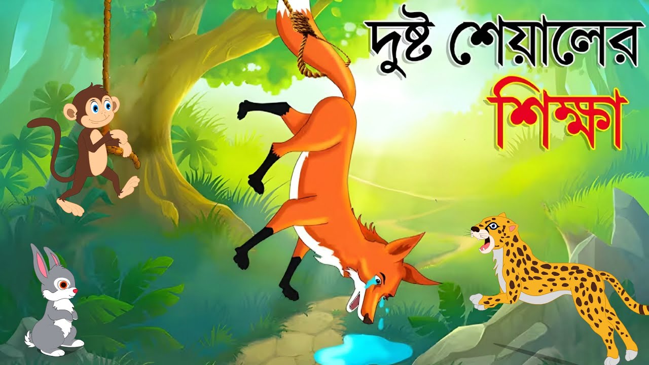 দুষ্টু শিয়ালের শিক্ষা | শিয়ালের ধূর্ততা বনাম বানরের বুদ্ধি | Bengali Fox Cartoon | Shiyaler Golpo