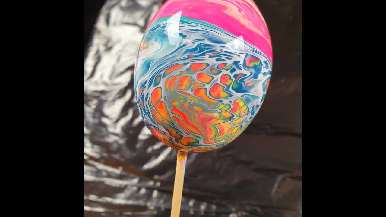 #104💥Paint Pouring💖Bloom Technique 🌟Easter Egg - Osterei