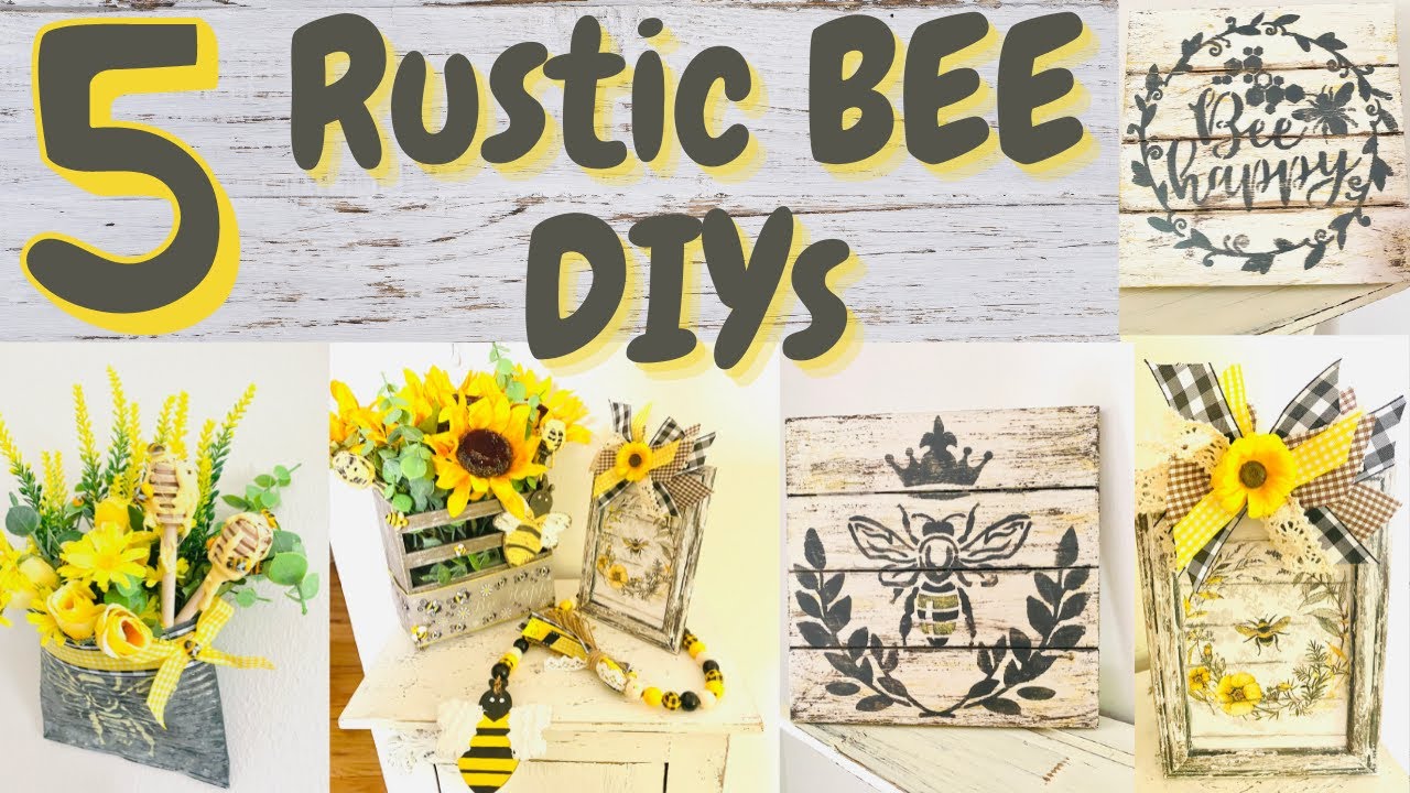 🐝*MUST SEE* RUSTIC BEE DIYS - 5 BEE DIYS 🐝