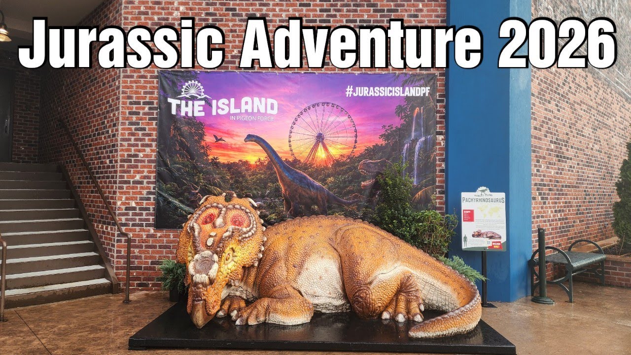 Checking out the Jurassic Adventure at The Island in Pigeon Forge!