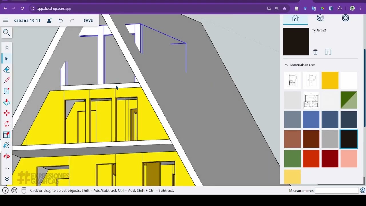 Cómo modelar una cabaña en SketchUp Web paso a paso | Arquitectura  | SEGUNDA PARTE