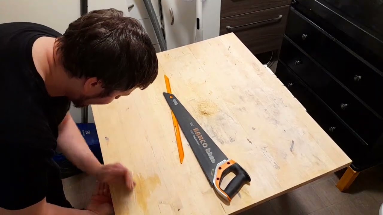 Bjørk, 1m x 5 stk, 3 cm tykk, kløyvsag - Handsawing Birch, 1m x 5 pieces, 3 cm thick, splitting saw