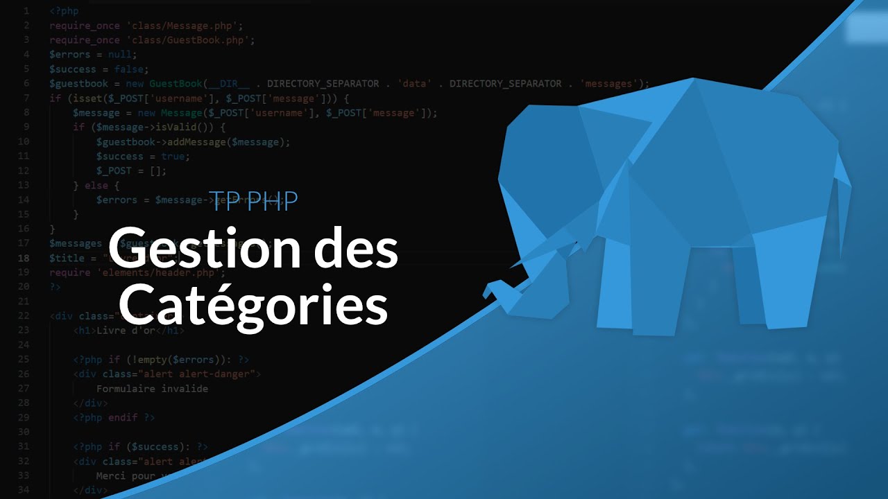 Apprendre le PHP : Chapitre 61, Gestion des catégories