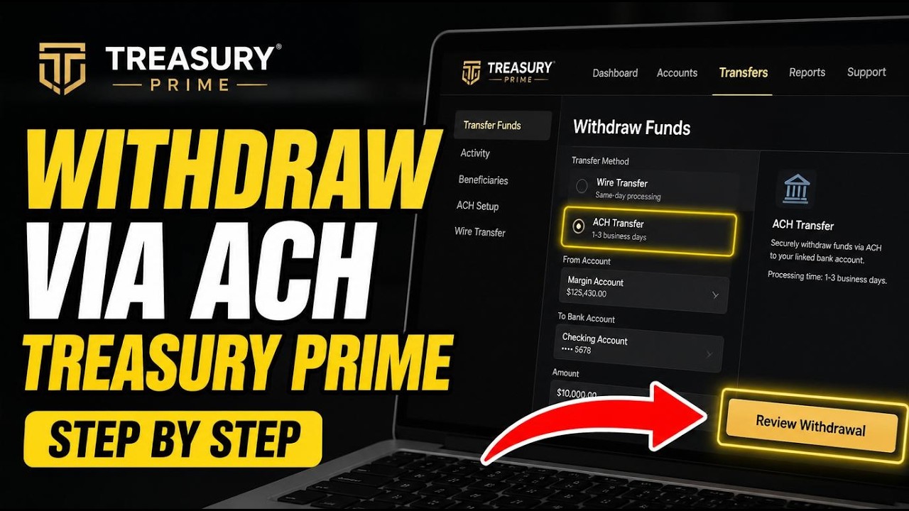 Как вывести средства через ACH с помощью Treasury Prime &mdash; пошаговая инструкция