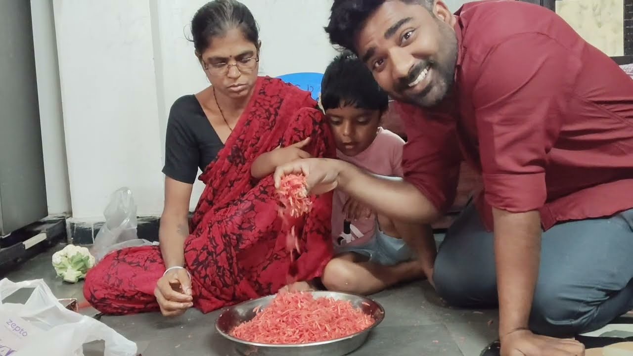 చాలా రోజుల తర్వాత అత్తమ్మ మా కోసం క్యారెట్ హల్వా చేసింది | mother in law prepared carrot halwa