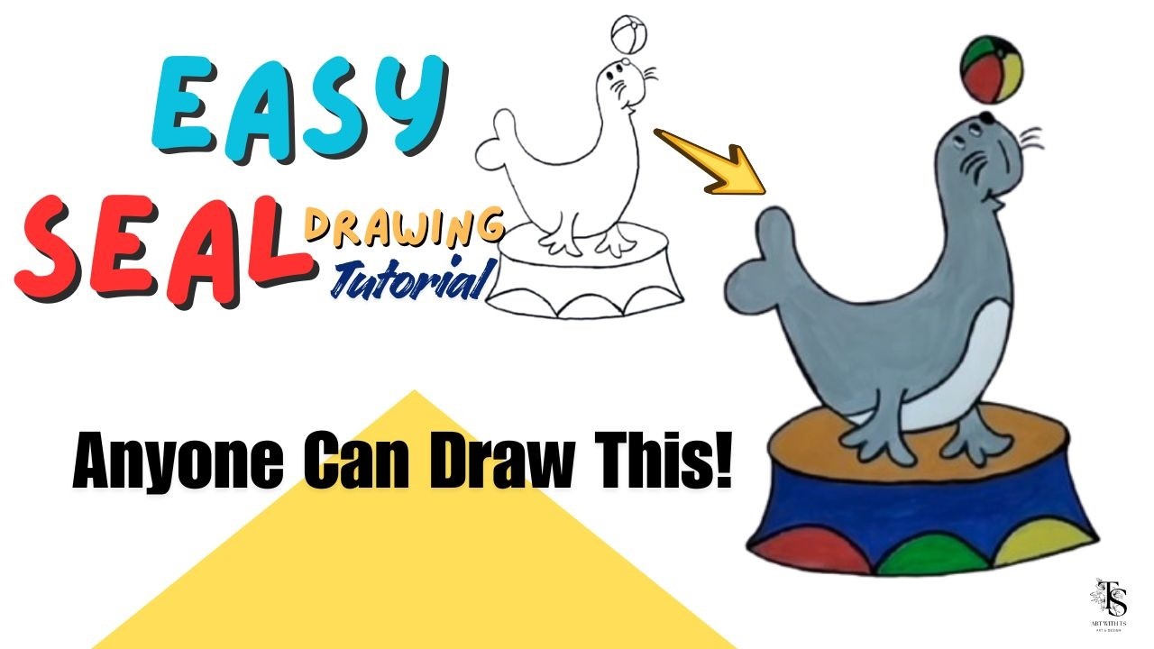 Easy Seal Drawing Tutorial 🦭 | Anyone Can Draw This!