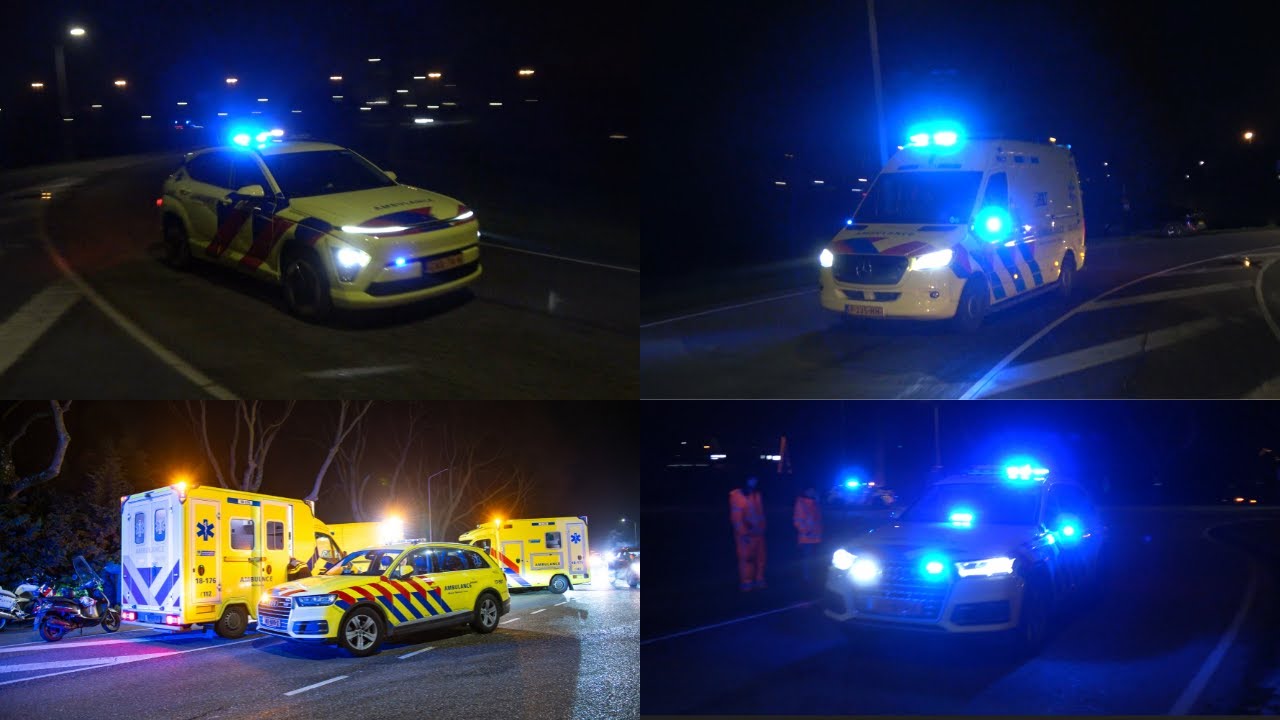 Hulpdiensten met spoed naar een ernstig ongeval in Gorinchem