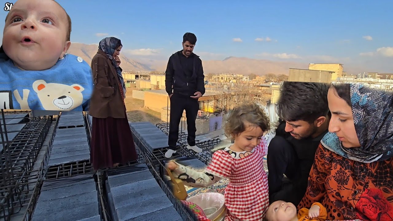 A Busy Day with Hamid’s Family; Roofing the House and Little Hossam’s Bath Time