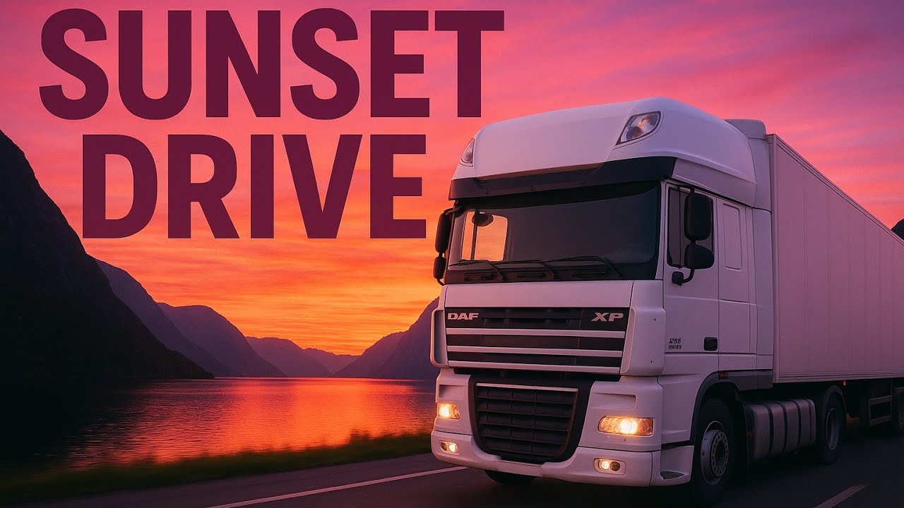 Relaxing Sunset Drive | DAF XF 105 Open Pipe Sound ASMR 🌅